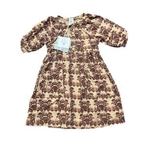 NWT Kate Quinn Henley Bubble Dress Morning Glory Bamboo 2T